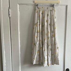 Floral White Maxi Skirt